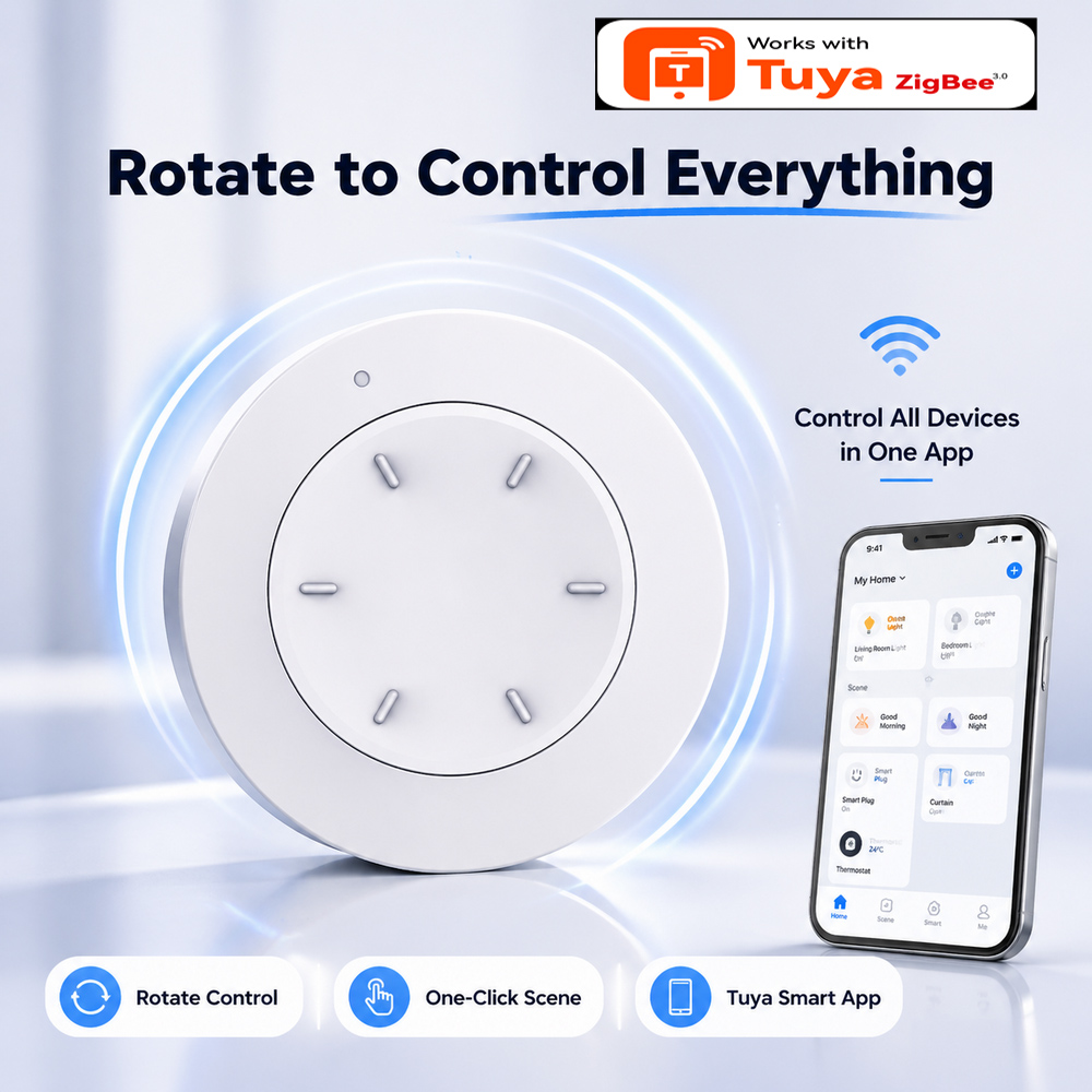 Home Automation Technology - Interruptor Inteligente ZigBee com Botão Rotativo