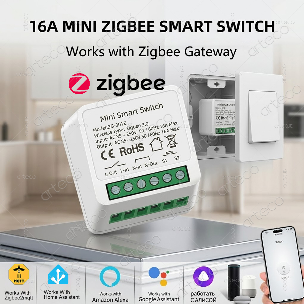 Diy Home Automation Hub - Mini Interruptor Inteligente Zigbee 3.0 16A