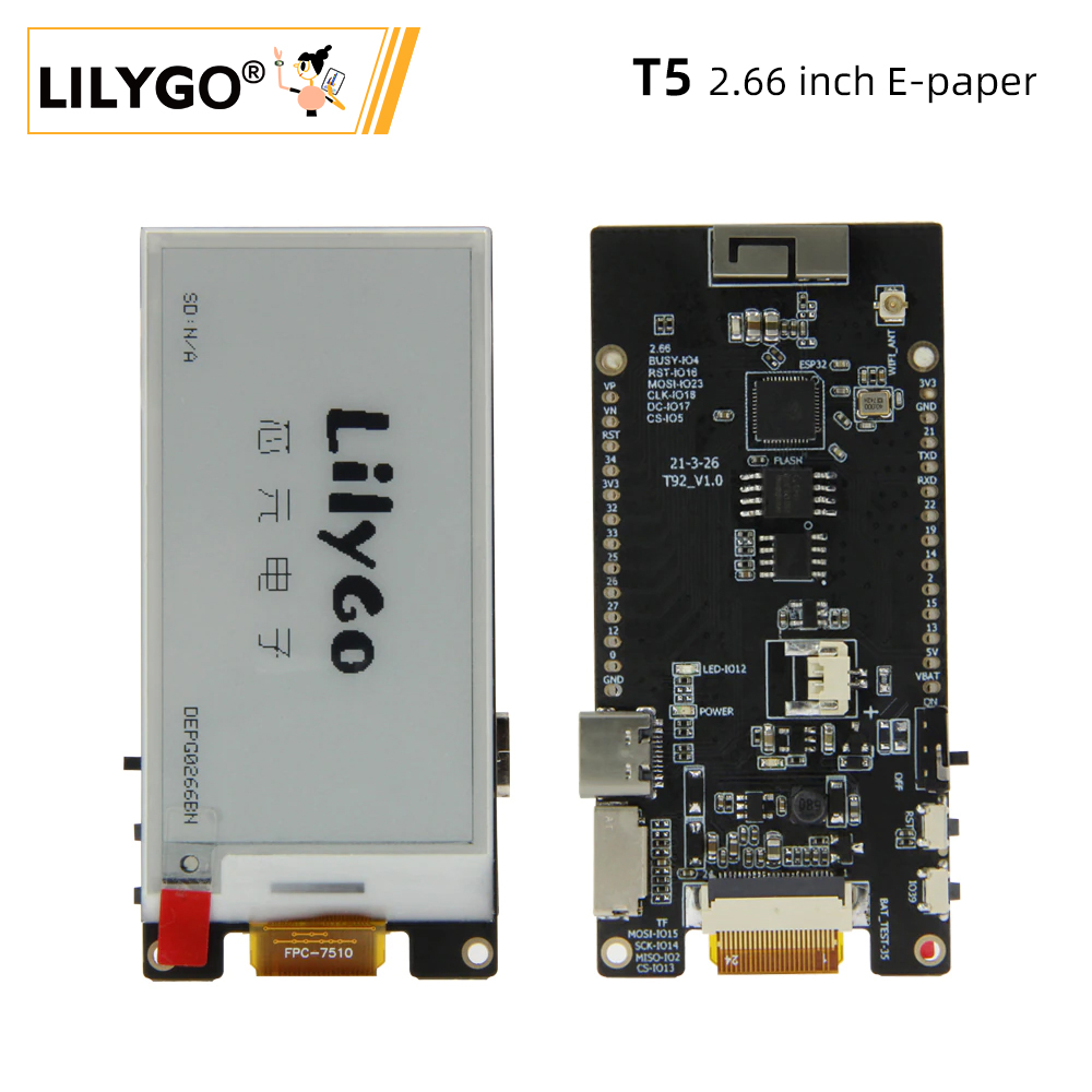 LILYGO® TTGO T5 2.66-Inch E-Pa - Home Automation Arduino avaliação e preço